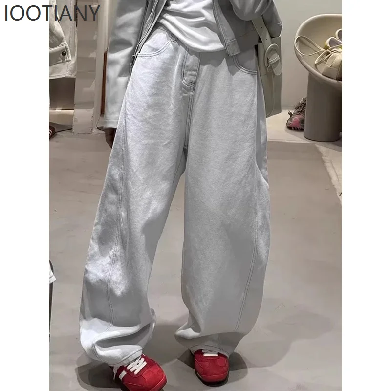 

Jeans Wide Leg Pants Women Washed Denims Vintage Distressed High Waist 2026 Streetwear Female Straight Trousers Floor Length