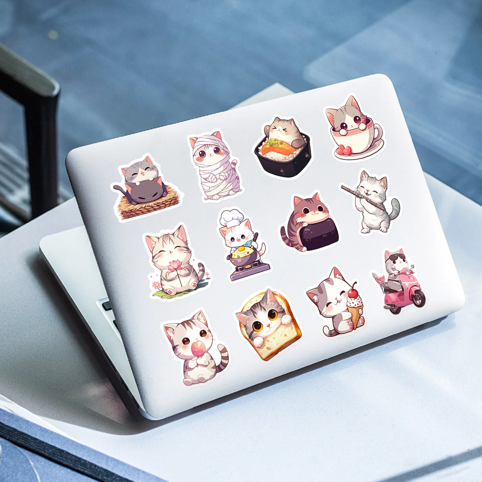 50pcs Daily Life of Cute Cats Cartoon Graffiti Stickers DIY Phone Guitar Laptop Notebook Suitcase Waterproof Sticker Kids Toy