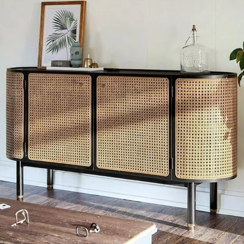 

Simple and stylish Nordic sideboard natural display wood vine style storage kitchen living room cabinet