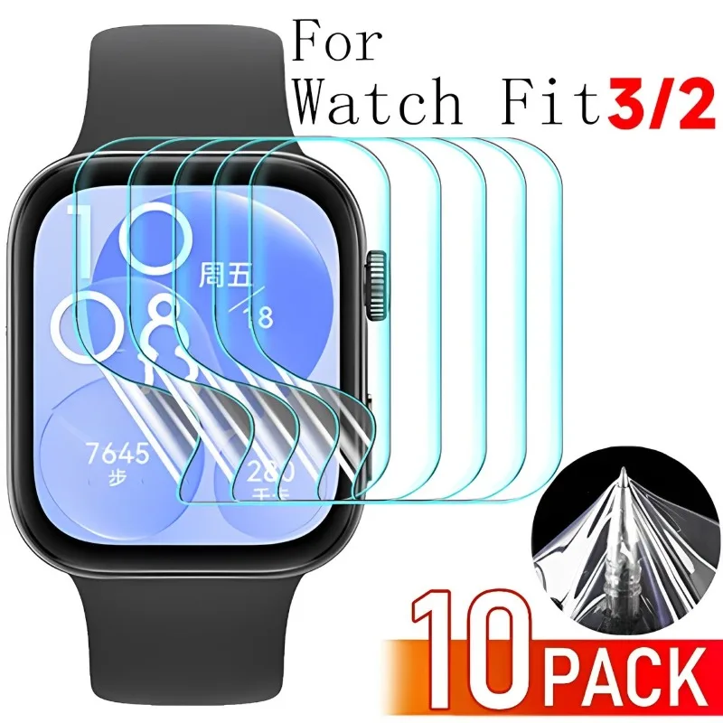 1-10Pcs Hydrogel Films for Huawei Watch Fit 3 Smartwatch Soft Clear Anti-Scratch Screen Protective Film for Watch Fit 3 Fit 2 ES