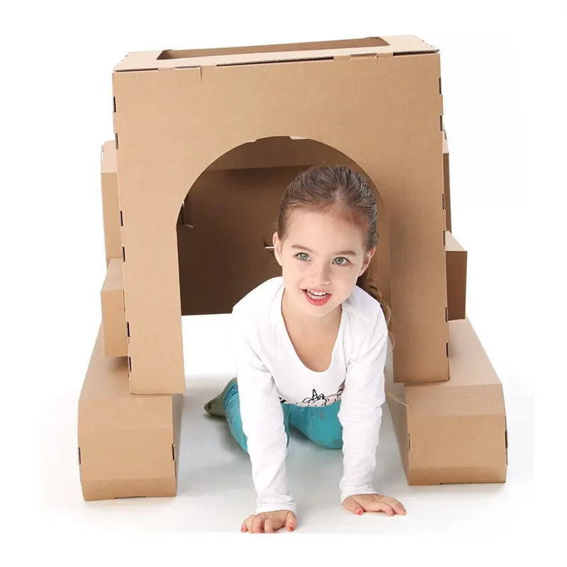 Tenda per bambini Tenda bulldozer di carta Graffiti fai-da-te Tenda da colorare gratuita Disegno Castello di carta Tenda da gioco per interni ed esterni per bambini Regalo per la casa