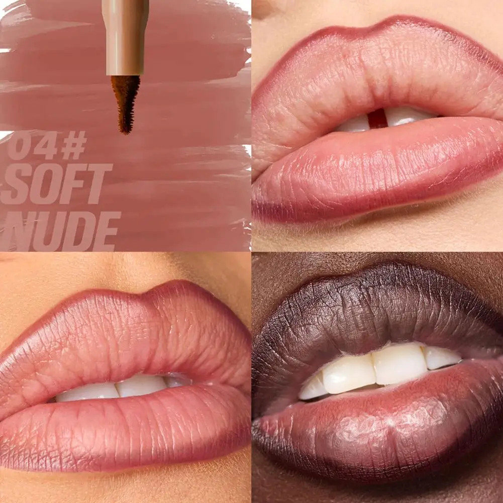 1PCS Samt Lip Liner Wasserdicht Wischfest Langlebige Farbe Hochpigmentierte Samtige Textur Präzise Definition Make-Up