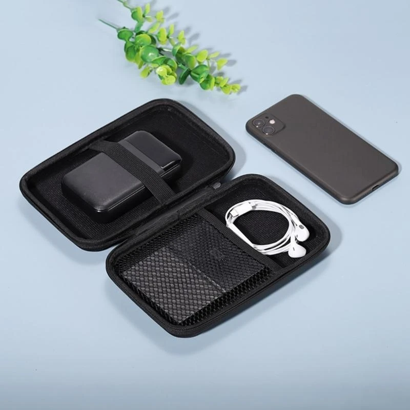 Mini-Kopfhörer-Tragetasche, EVA-Harttasche, Tragetasche, kleine Hartschalen-Organizer für Kopfhörer, Kamera, USB-Kabel E74A – Detail 1