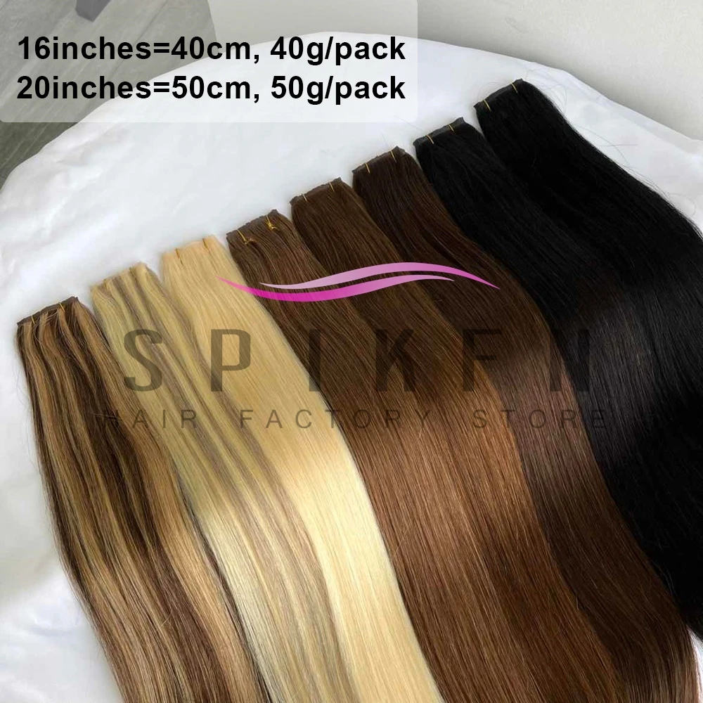 Double Inject XO Hole Weft Human Hair Invisible Twin Tabs PU Weft Real Human Hair Micro Loop Weft Hair Bundles 8Colors Available