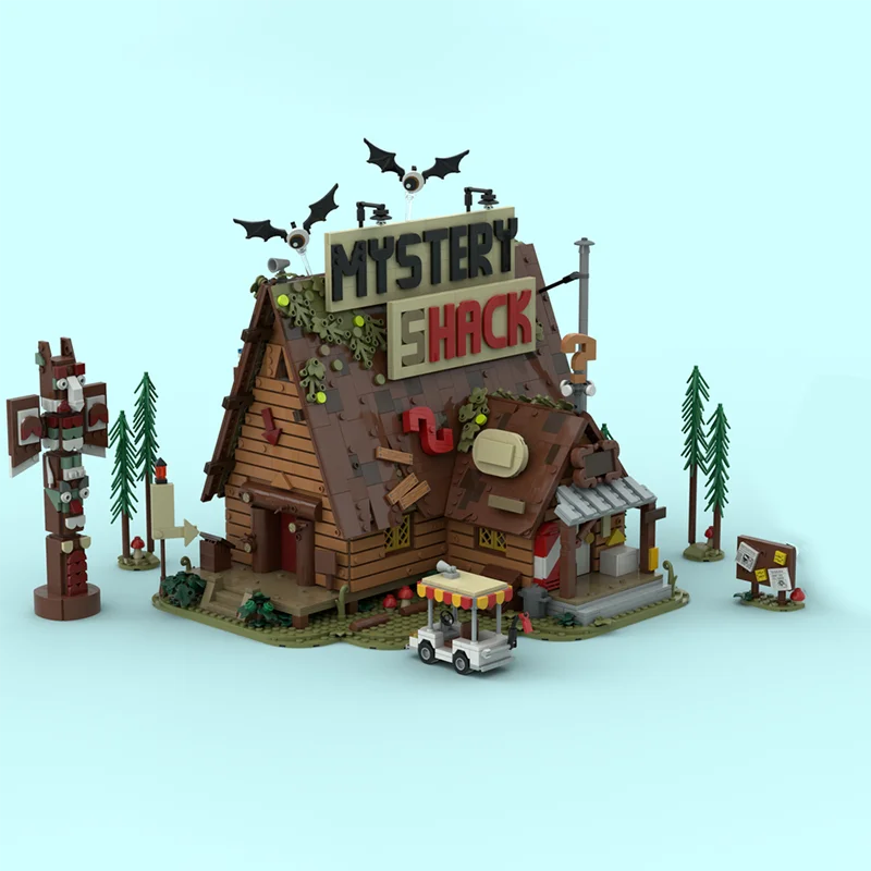 

НОВЫЙ 3874 шт., хит продаж, вид на улицу, MOC, модель Mystery Shack, творческие идеи «сделай сам», детская игрушка в сборе, головоломка, подарок на день рождения