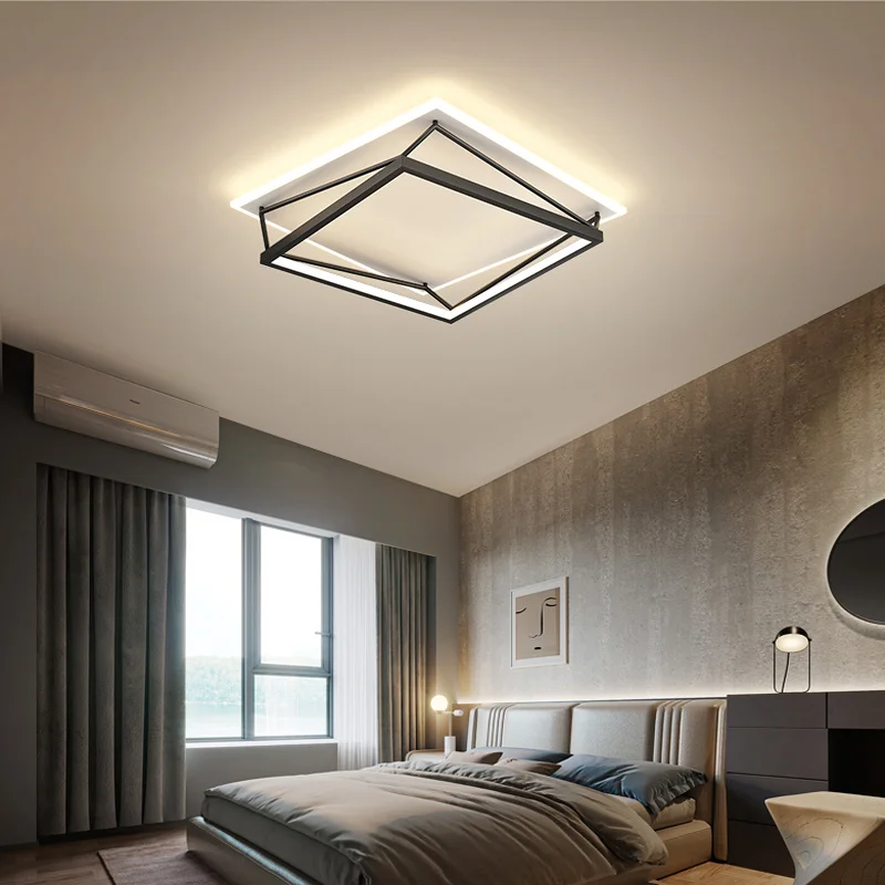 

Bosmos LED Pendant Lamp Modern Iron Black Gold Pendant Lamp Used In Living Room Bedroom Kitchen With Remote Control Lighting