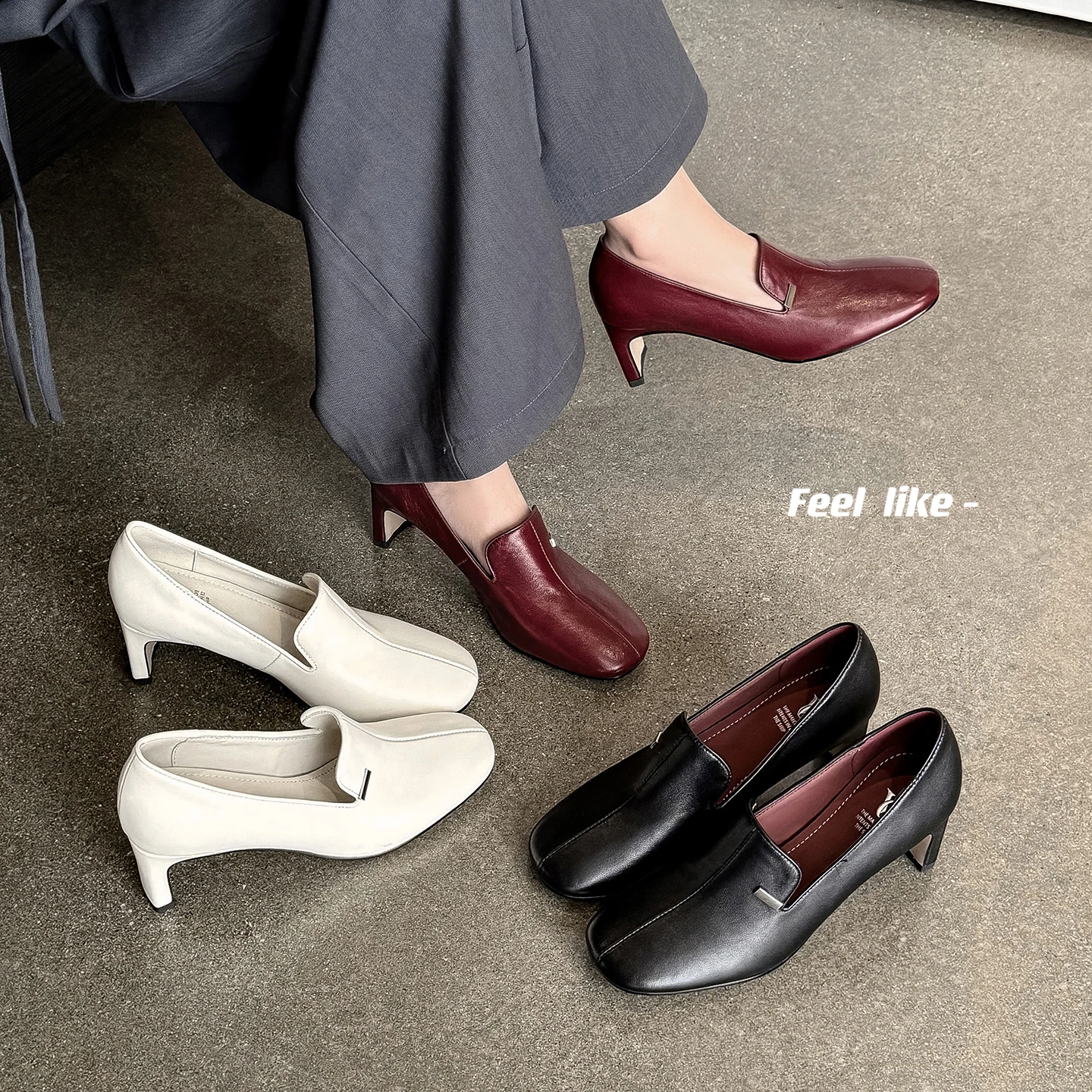 2026 new spring autumn women pumps natural leather 22-25 cm cowhide+sheepskin round toe high heel women shoes fashion loafers
