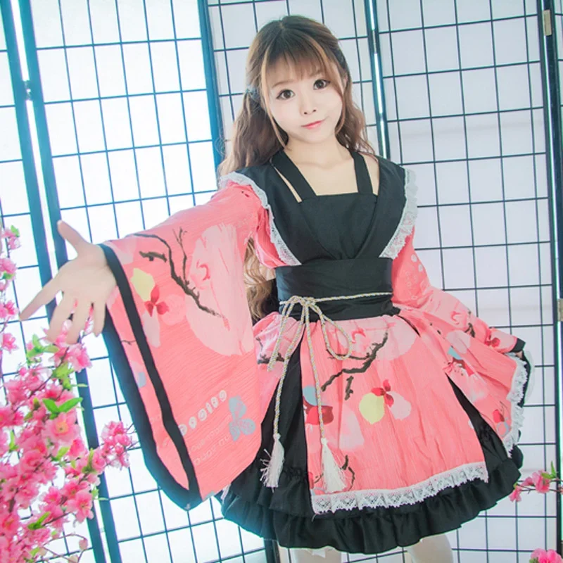 Baumwoll-Kimono, modifiziertes Cosplay-Damenparadies, reines Land und romantisches Lolita-Kleid