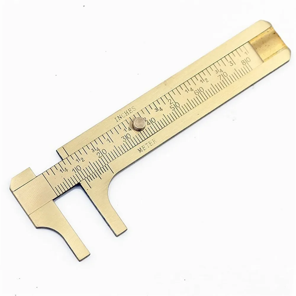 80/100mm Mini Brass Sliding Ruler Double Scales Metal Vernier Caliper Gauge Micrometer Precision Measuring Supplies