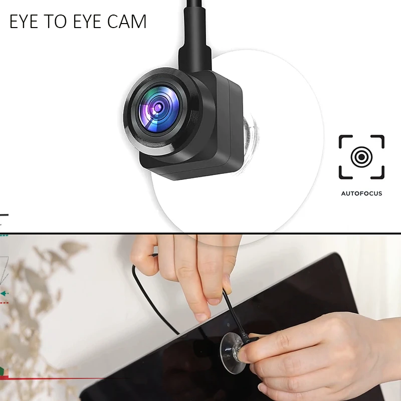 

The Middle Screen Webcam With Suction Cup Fixed Eye to Eye Cam Webcam 4K 8MP 5MP Auto Focus For Conferencing Vivid Facial