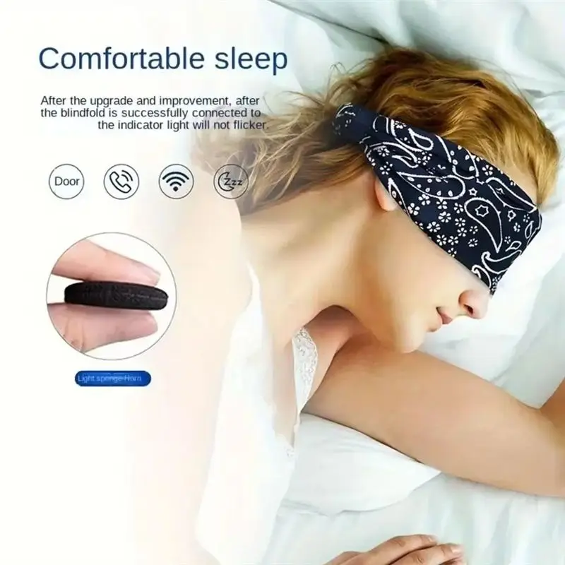 A69P-Headphones Bluetooth Compatible Sports Bandana Boho Headband Headphones HD Thin Speakers Music For Sleepers Calling Yoga