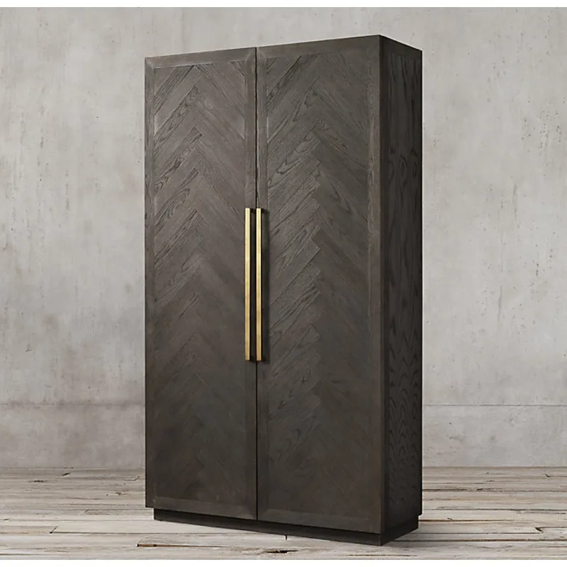 Solid wood bedroom home wardrobe French country vintage wardrobe