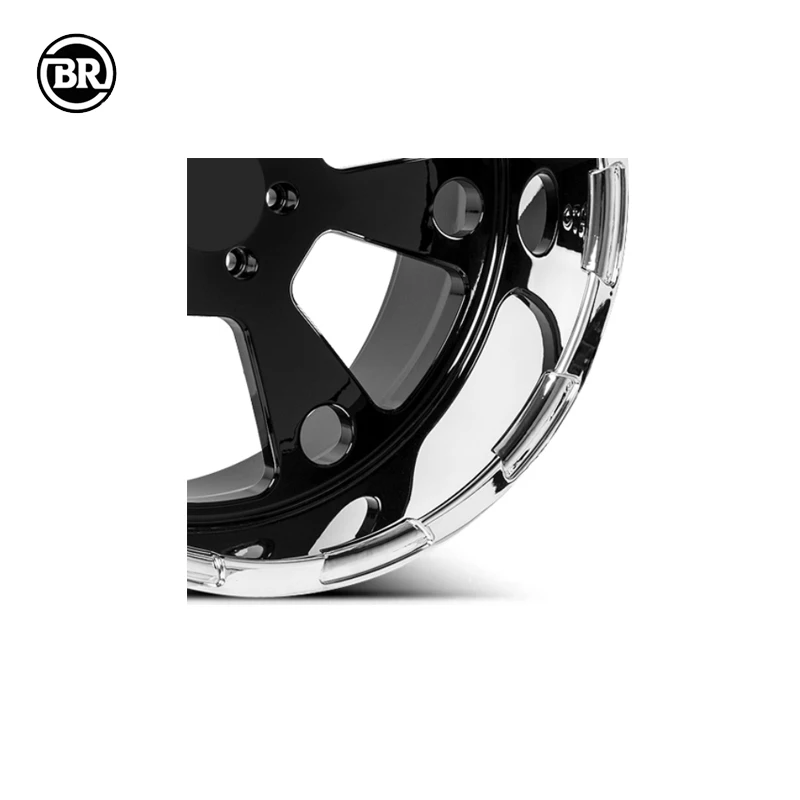 Custom Matte Black Polishing 18-26 Inch Racing Car Wheels Deep Dish Forged 5*130 Rims With Polished Lip