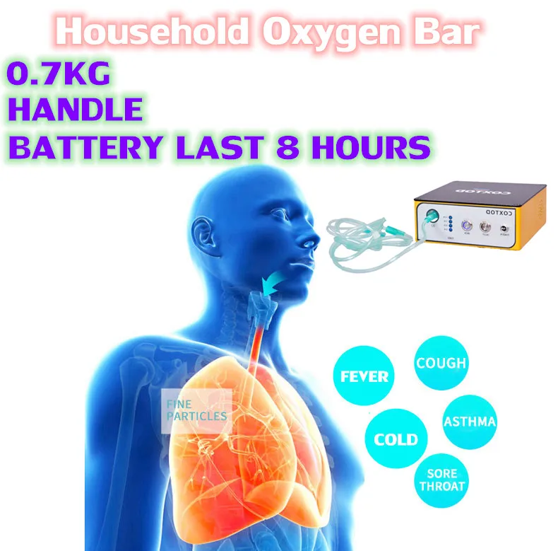 

XGREEO Mini Oxygen Device 8 Hours Battery Oxygen Generator 24 Hours Continuous Oxygen Making Machine Anion O2 Bar