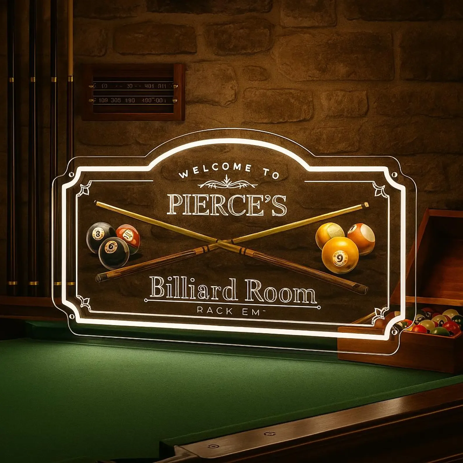 Custom Name Billiards Neon Sign,Home Game Pool Room Deocr,Game Room Decor,Man Cave Pub Bar Wall Decor,Father's Day Gifts