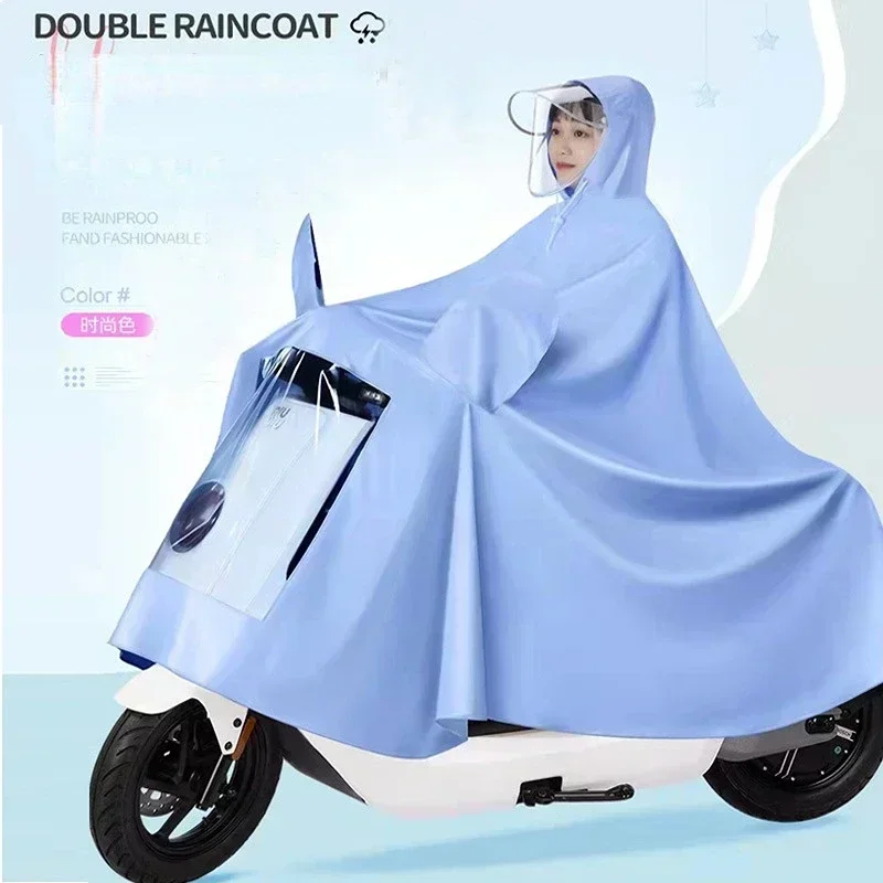 

2022 EVA Electric Bicycle Raincoat with Hood Bicycle Waterproof Poncho Rainwear Hooded For Motorcycle Bike Men Women Rain Cover