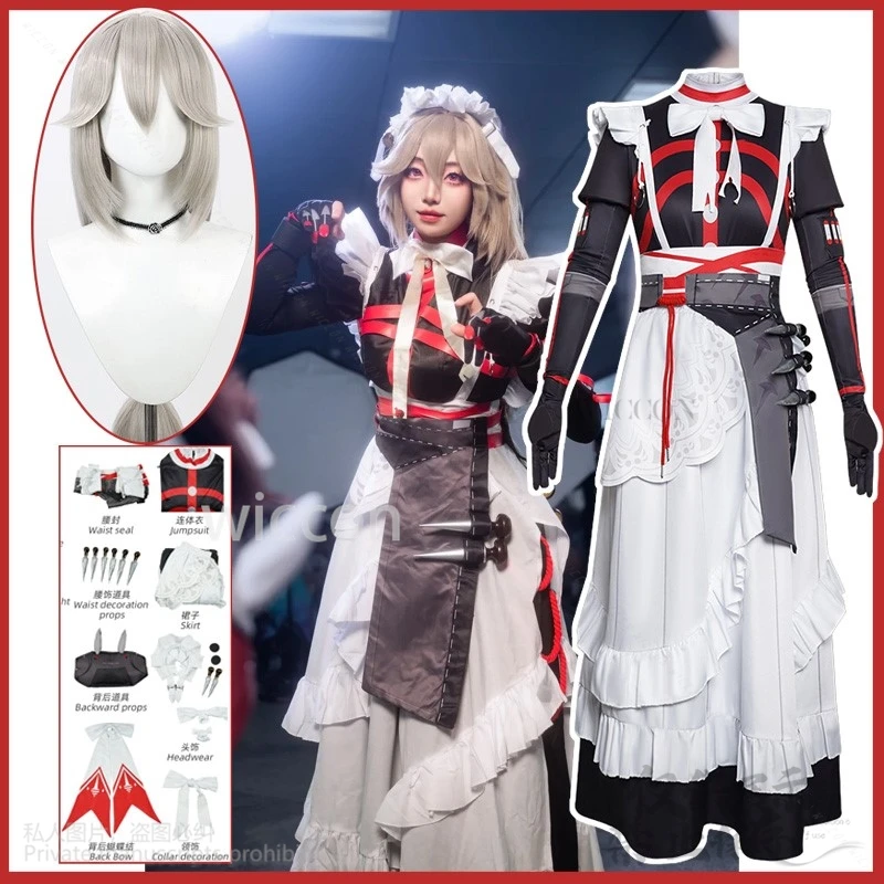 Gioco Anime Zenless Zone Zero Cosplay Alexandrina Sebastiane Costume Cameriera Vestito Lolita Parrucche Per Le Ragazze Donna Puntelli Cos Personalizzato