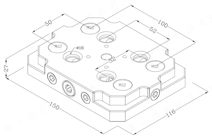 Xindian Precision Factory Direct Selling D52-D/D52-L Hole Spacing 52 High Precision Quick Replacement Plate