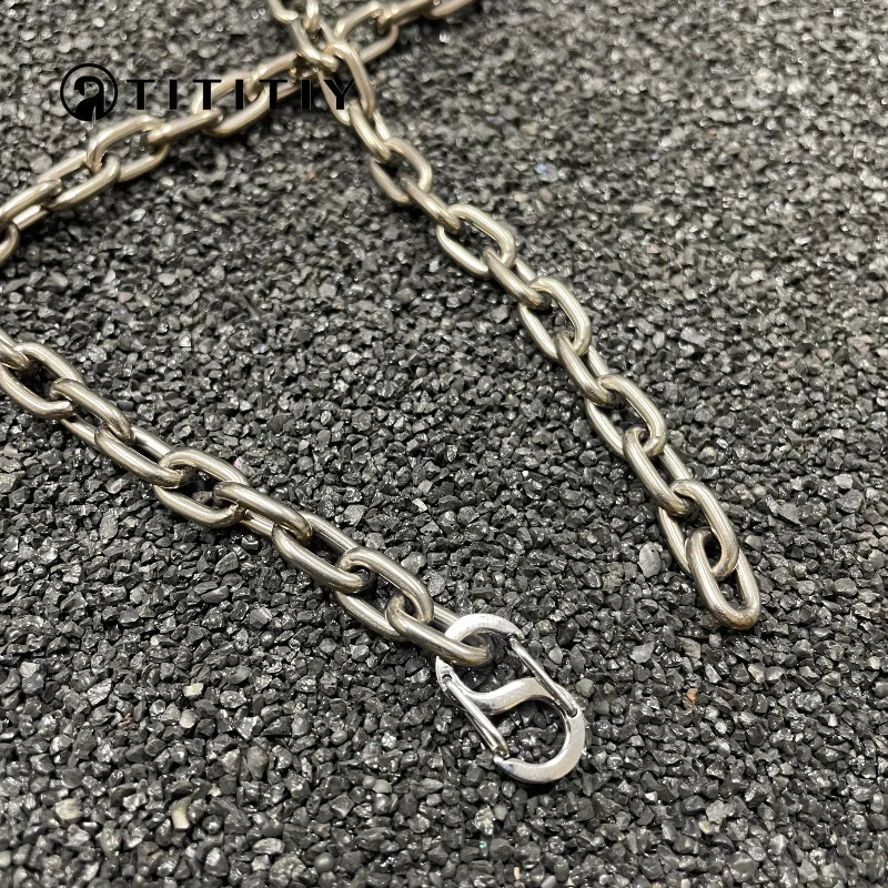 New Pure Titanium Necklace with Width 6.5mm Hip Hop Trend Ultra Light Anti Allergic Men Women Necklace Solid Sturdy Accessories