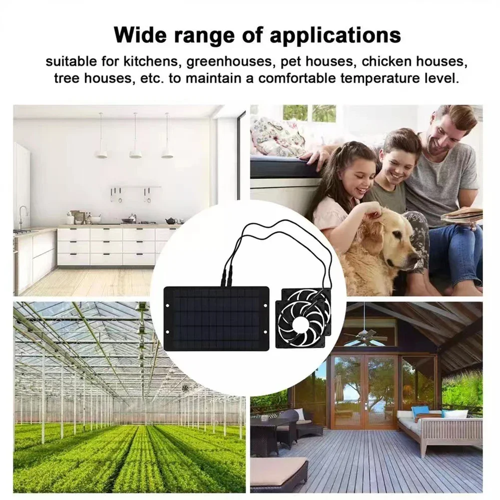 12V 10W Solar Panel Powered Fan IP65 Waterproof Air Extractor Solar Power Controller Silent Fan for Chicken House RV Greenhouse