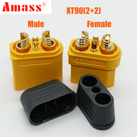 Genuine Amass XT90I/XT90(2+2)M/F Plug Connectors 4.5mm Gold Bullet Plated Connector Plug Male Female For RC Model Battery