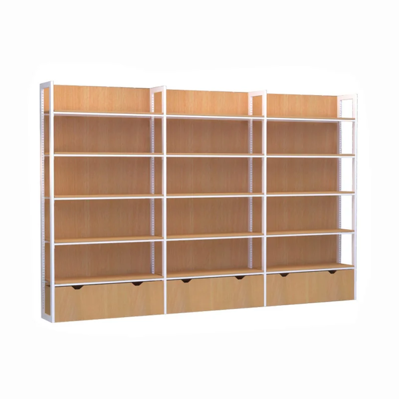 custom.Light-duty Retail Display Stand Metal Wall Frame Steel Structure Convenience Store Supermarket Wood