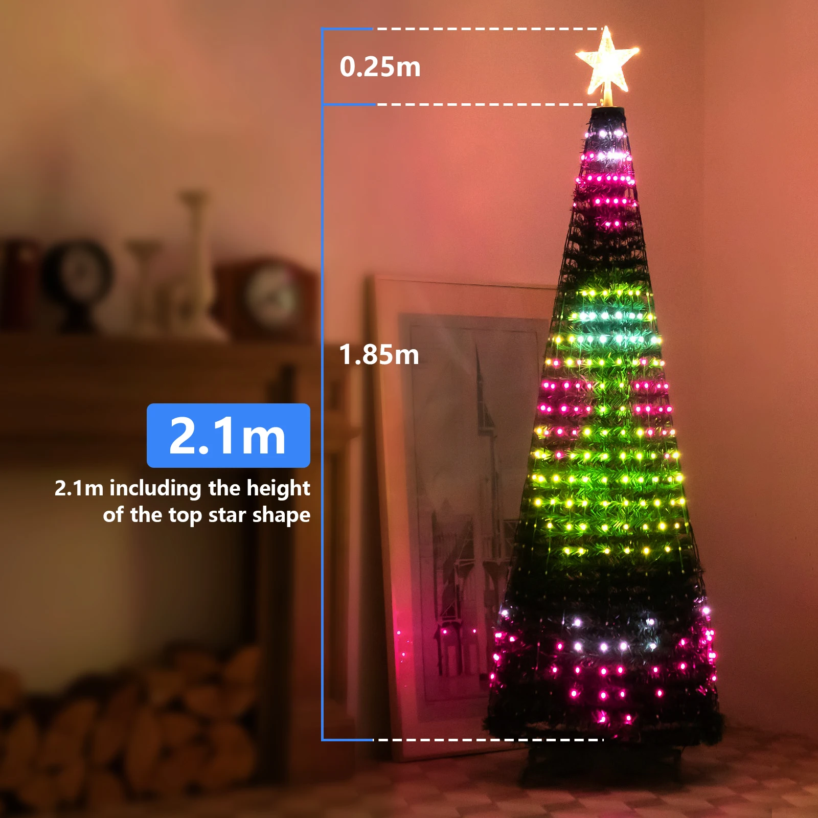 Smart Christmas Tree Lights Christmas Fairy Light APP Control Music Sync Multicolor for Indoor Outdoor Christmas Tree Decoration