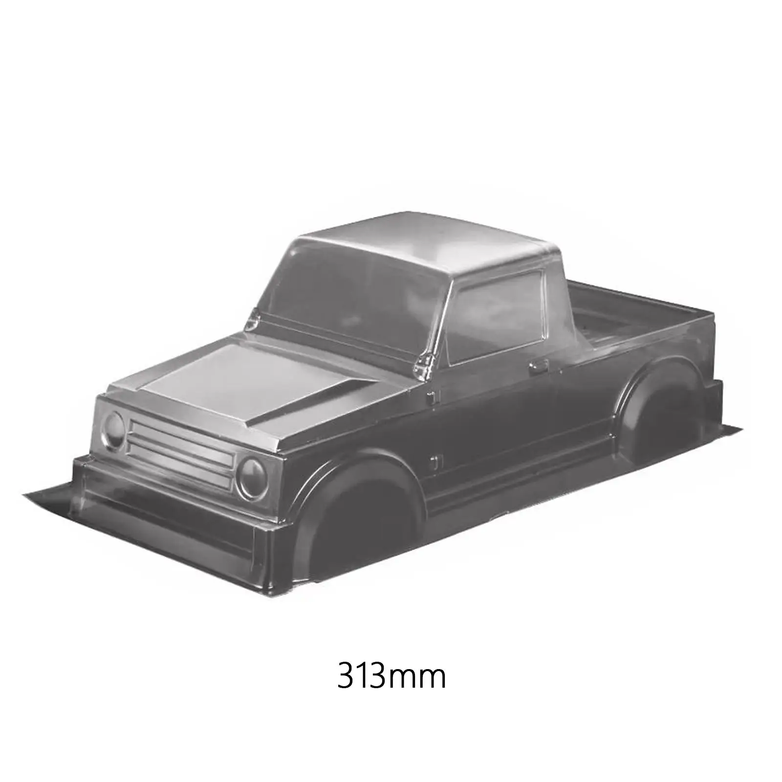 Carcasa de cuerpo de distancia entre ejes de 12,32 pulgadas DIY para SCX10 1:10 coche trepador de control remoto DIY modificado