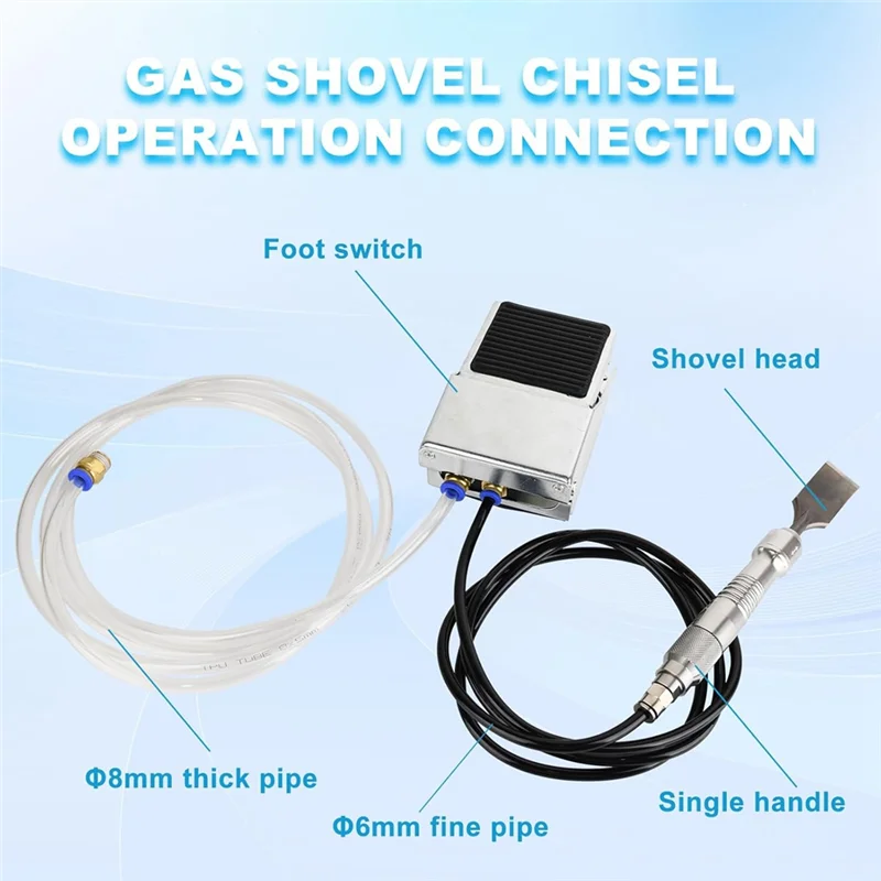 CYCLI-Micro-Air Flux Chipper لإزالة الجص لحام الخبث الحجر ونحت الخشب مع مفتاح القدم و5 الأزاميل WL-12595K #5