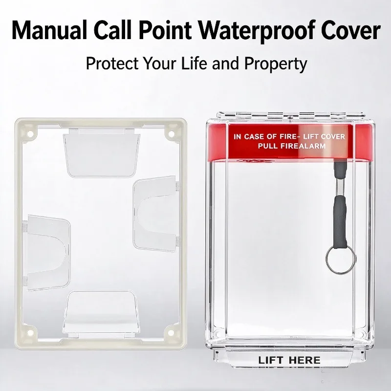 Fire Alarm Button Protective Cover IP67 Waterproof Industrial Grade PC Emergency Switch Button Waterproof Housing