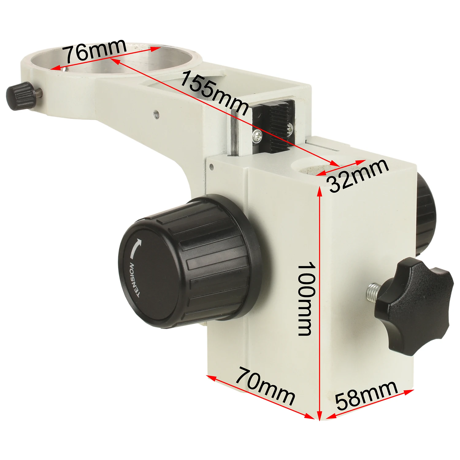 KOPPACE Microscope Focusing Bracket Central Distance 155mm Column aperture 32mm Lens frame diameter 76mm