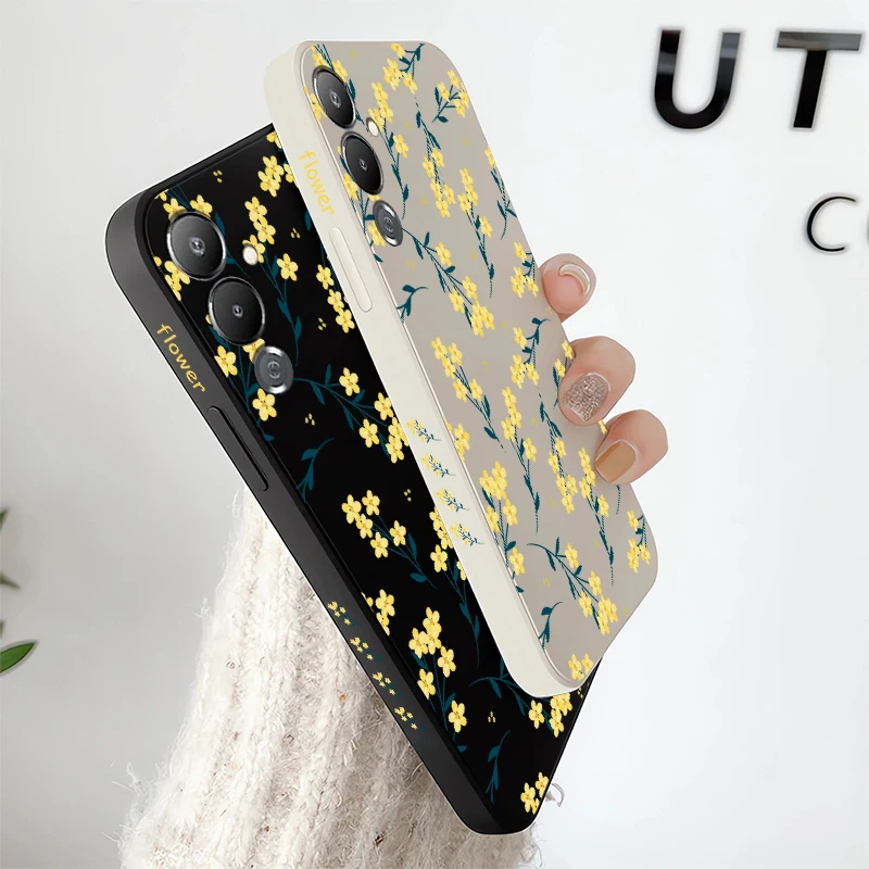 حافظة هاتف لهاتف انفينيكس كامون 40 30 30S 1 17 شرارة 20C 30C 7 7T 6 Go 10 Pova 7 4G 6 Pouvoir 4 Pro غطاء من السيليكون على شكل زهرة غير لامعة #4