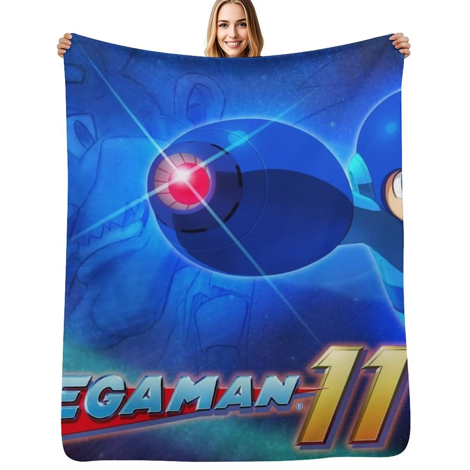 

Mega Man 11 Throw Blanket Stuffeds Bed linens Hairys Flannel Fabric Blankets