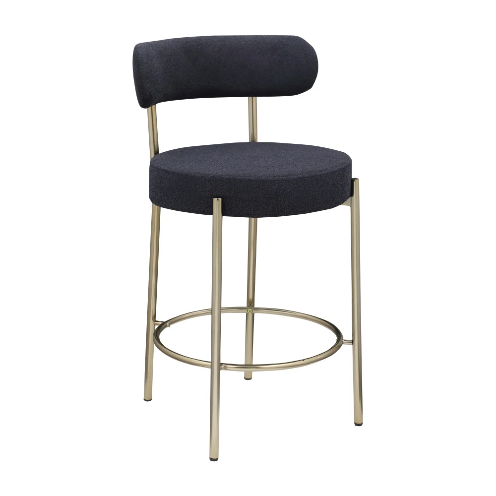 Furniture Modern Sherpa Counter Height Stools Set of 2, Uphsoltered 26" Seat Height Barstools
