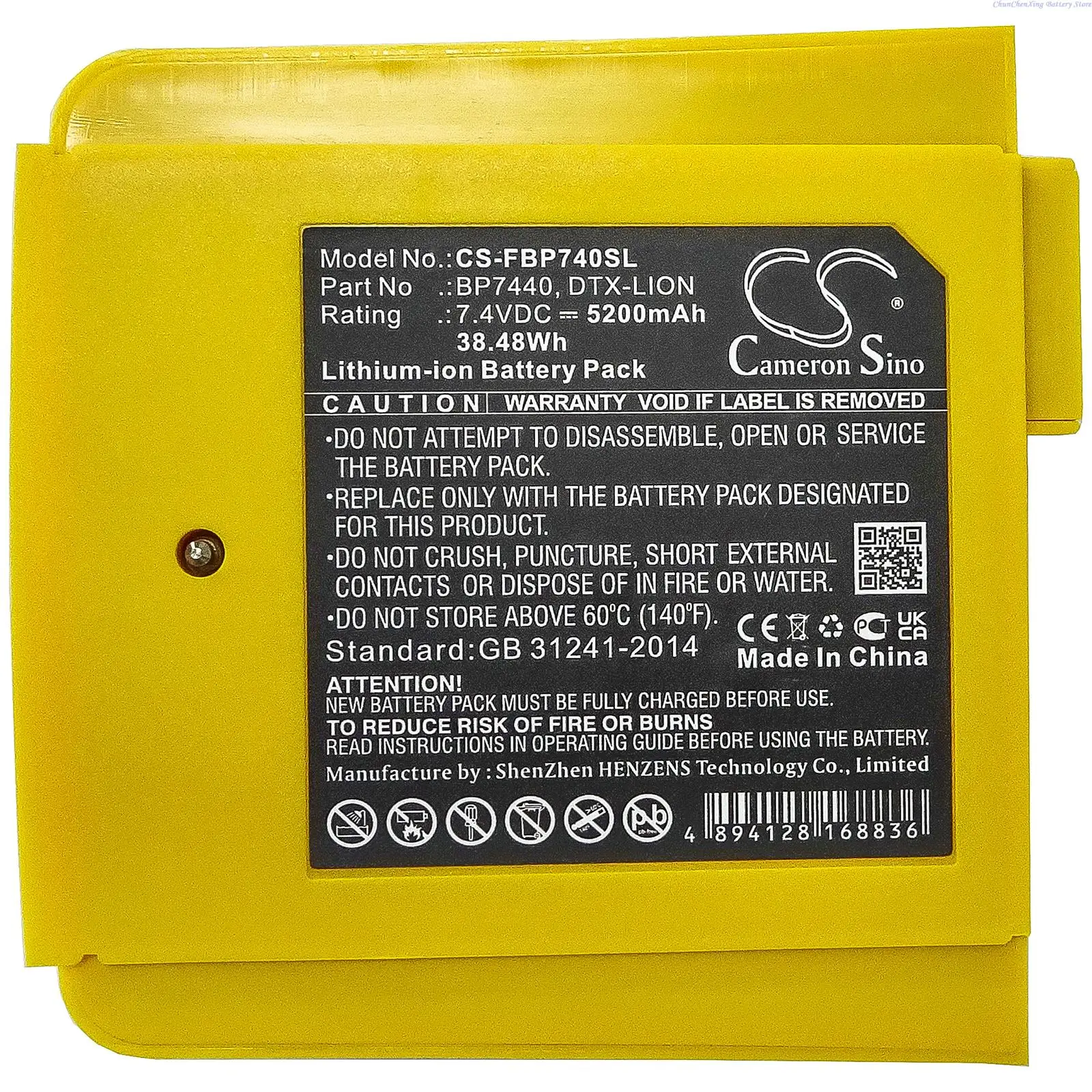 Replacement 5200mAh   Battery BP7440  DTX-LION for Fluke DTX-1200-M  DTX-1200-MS  DTX-1800-M  DTX-1800-MS