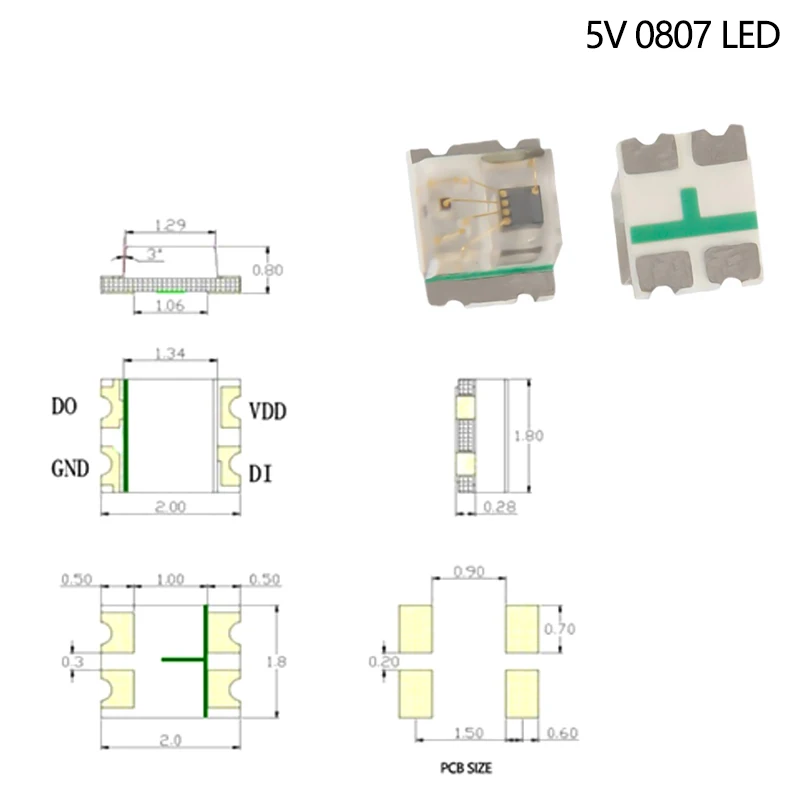 Ws2812b 5v Ws2812 5050 3528 4020 1204 1209 0807 2020 Mini Smd Led Chip Addressable Digital Pixel Rgb Full Color Led Diode Lamp