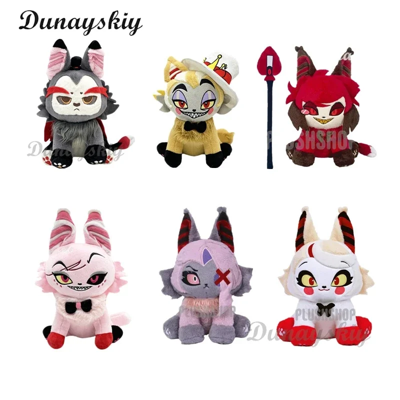 Husk Angel Meow Hazbin Cosplay Hotel Alastor Kawaii Cosplay Cute Soft Fluffy Stuffed Cute Cartoon Home Decoration For Kids Gift