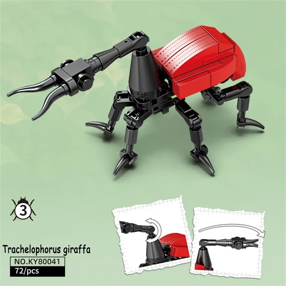 Locust Insects Bausteine-Spielzeugset – langlebiges Spiel- und Partygeschenk für Kinder, tolles Cricketblattodea mit Karabiner zum Sammeln – Detail 5