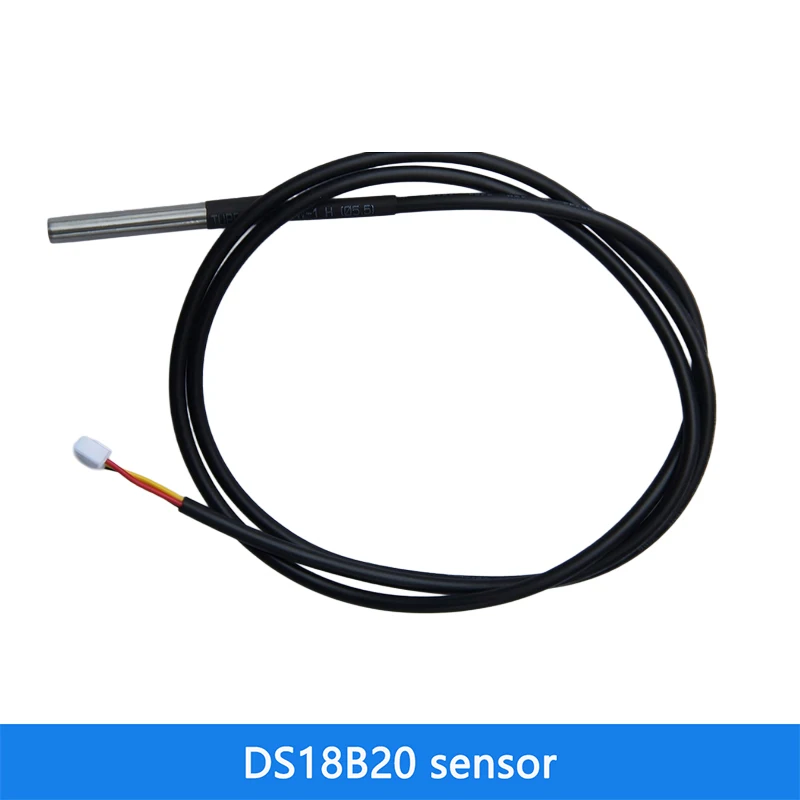 DS18B20 Digital Temperature Sensor Probe Stainless Steel Waterproof 1m Water Temperature Detection Cable With 3pin Interface