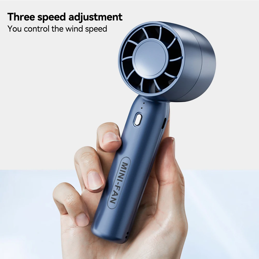 Portable Mini Handheld Desktop Fan Lightweight Personal Cooler Powerful Strong Wind Extended Long Lasting Battery Compact Fan
