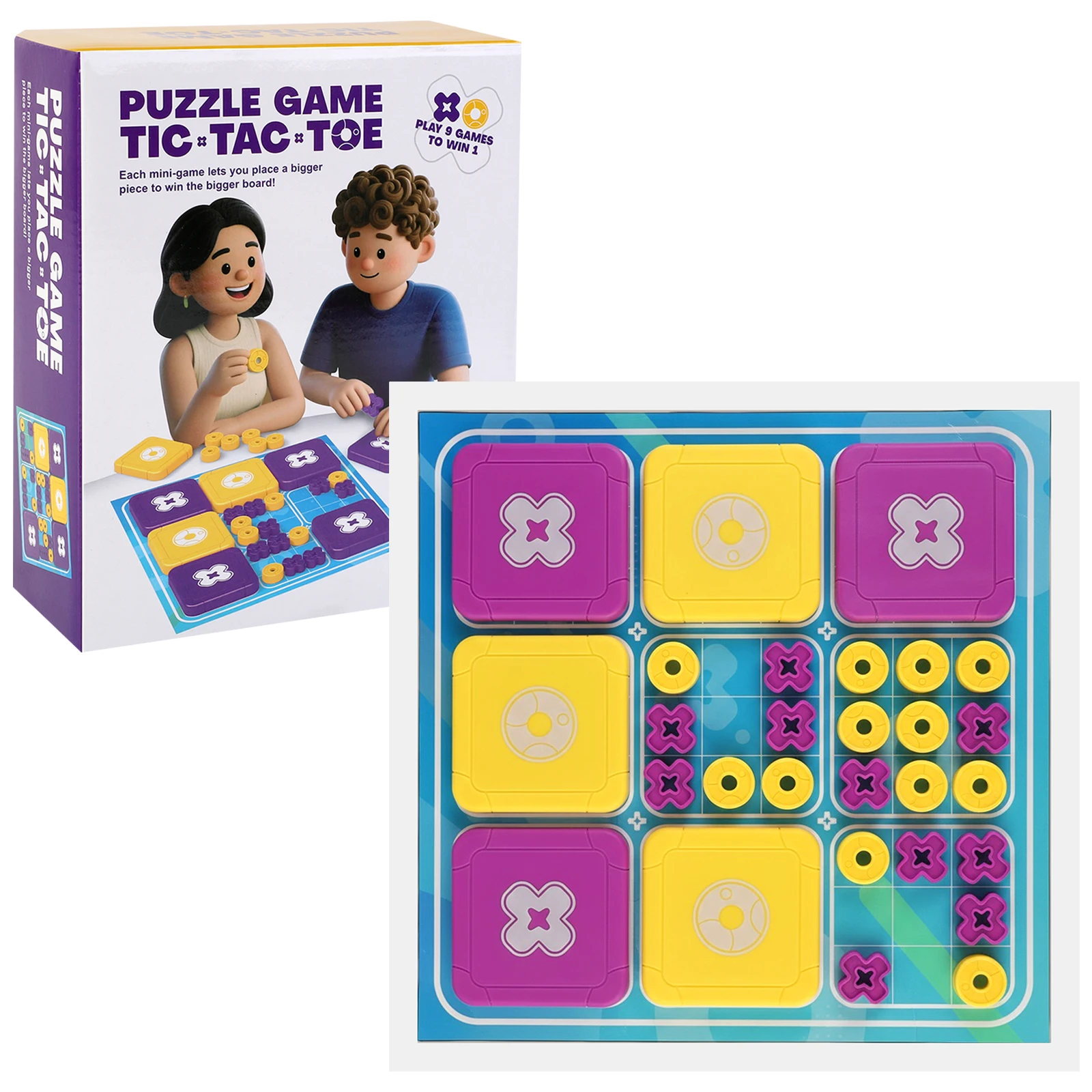

Tic Tac Toe Bolt Game Night Party Game Travel-Friendly Board Game Set Great for Christmas Party Games