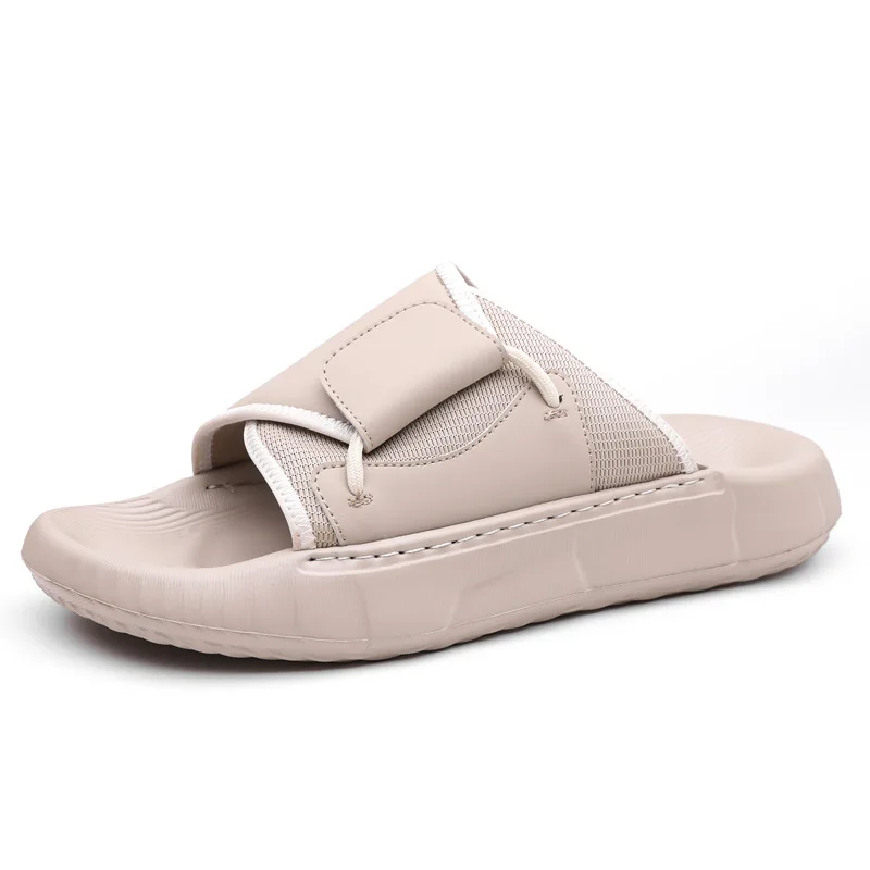 

2023 летние спортивные тапочки на мягкой подошве для мужчин, новые дизайнерские однотонные шлепанцы, мужские модные повседневные мужские тапочки на платформе