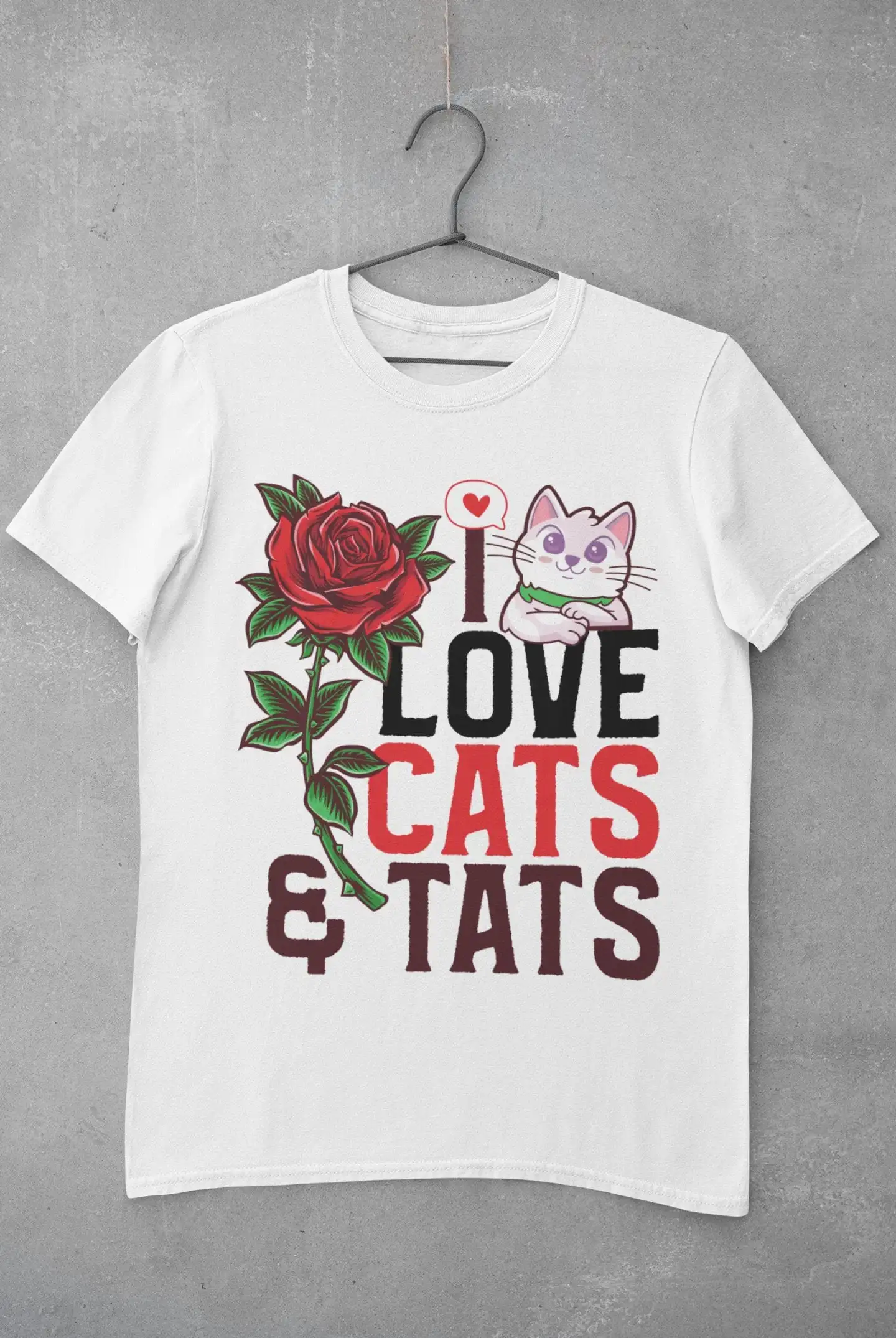 I Love Cats Tats Cat T Shirt Lover Mom Animal