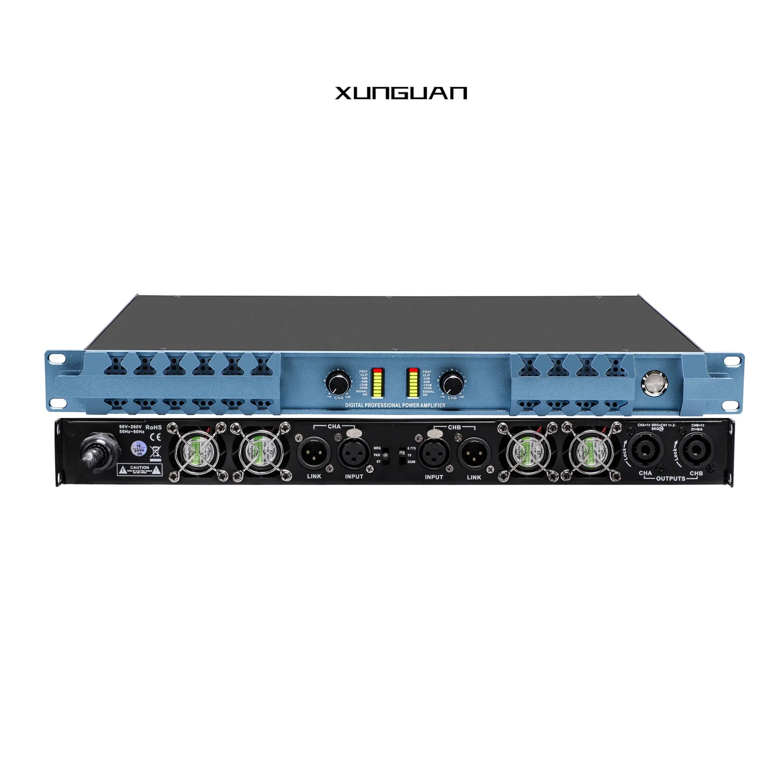 DP4 Series High Quality 4-Channel 1U Digital Class-D Power Amplifier 800W/1000W/1200W/1600W/1800W for Multiple Occasions
