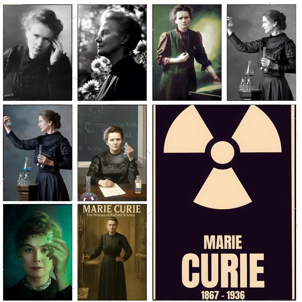 Scientist Biography M-Marie Curie Poster Premium Decor Art & Gift for Household Lounge Home Ornaments