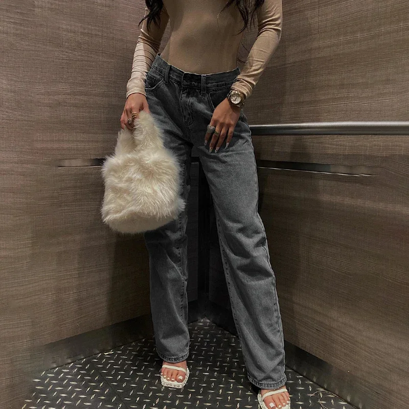 High Quality Wholesale Design Sense Women Spring Summer Back Torn Spice Narrow Edition Denim Pants for Sexy Women