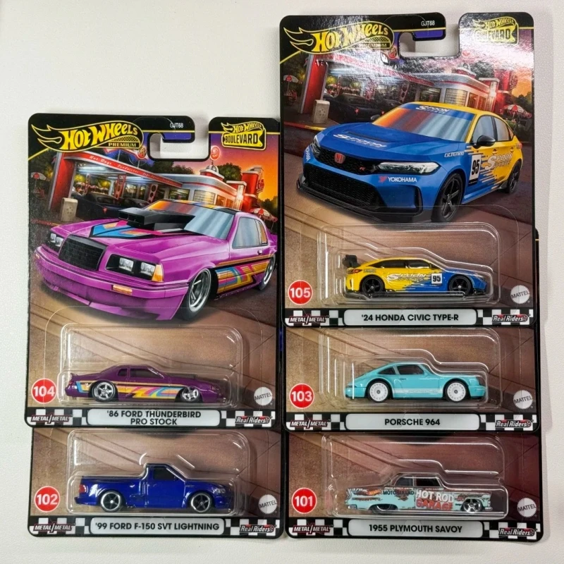 

Коллекционная модель автомобиля Hot Wheels Boulevard Mix 3 Garden Avenue 21 Ford Honda, литая под давлением, масштаб 1:64, без дистанционного управления, для демонстрации
