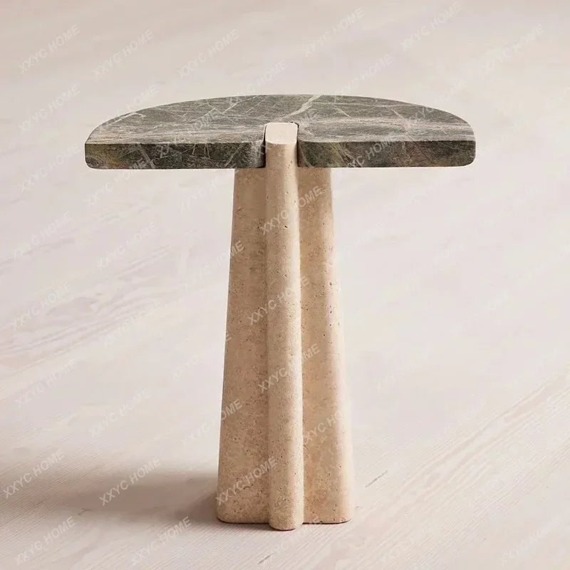 L creative natural marble special-shaped small side table  living room corner