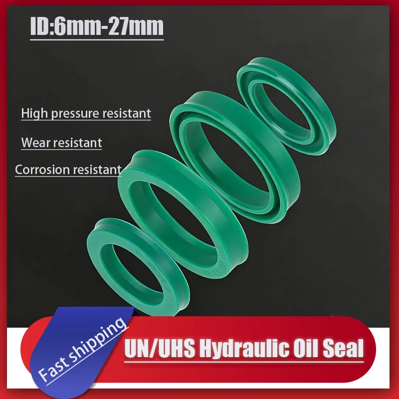 5pcs-Germany Imported UN/UHS Green PU Hydraulic Oil Seal, High Temp Resistant Cylinder & Forklift Seal