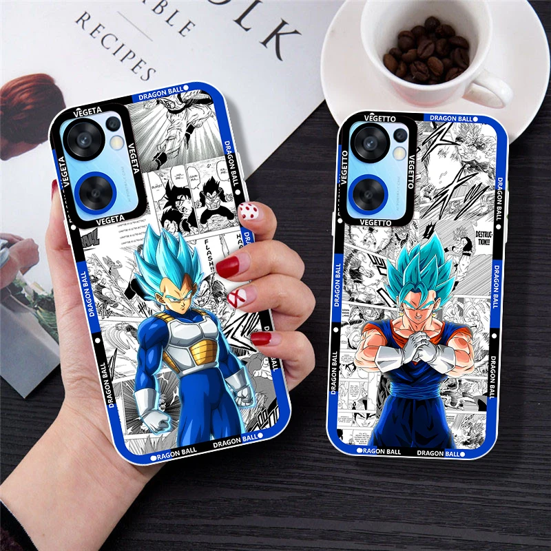 Dragon Ball Goku Vegeta For OPPO A98 A94 A92 A78 A76 A74 A72 A58 A54 A55 A36 A15 A9 5G Angel Eyes Transparent Phone Case